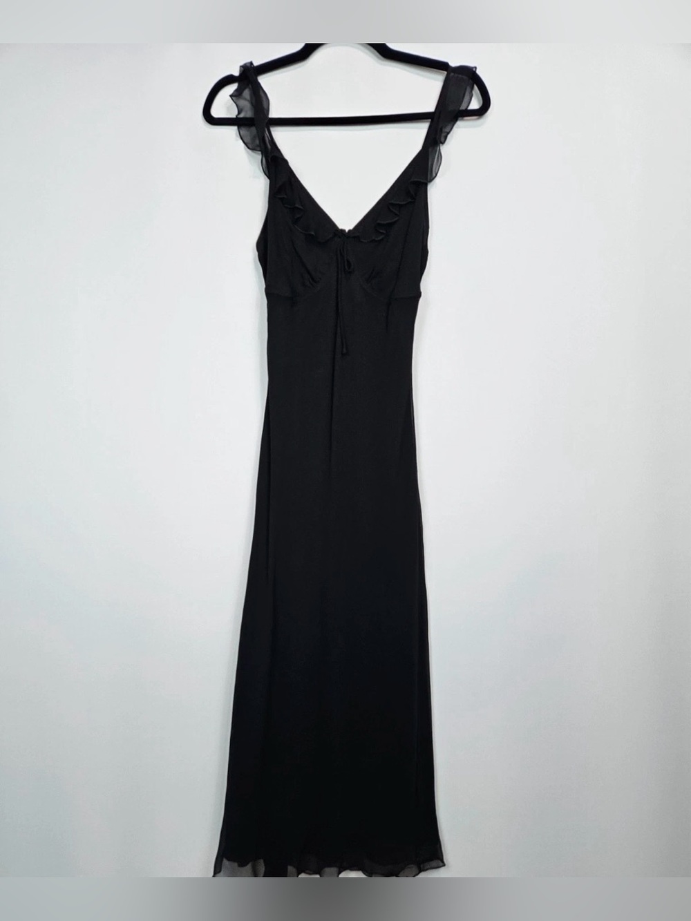 Realisation Par The Gemma Midi Dress Chiffon in Black Silk Size Medium